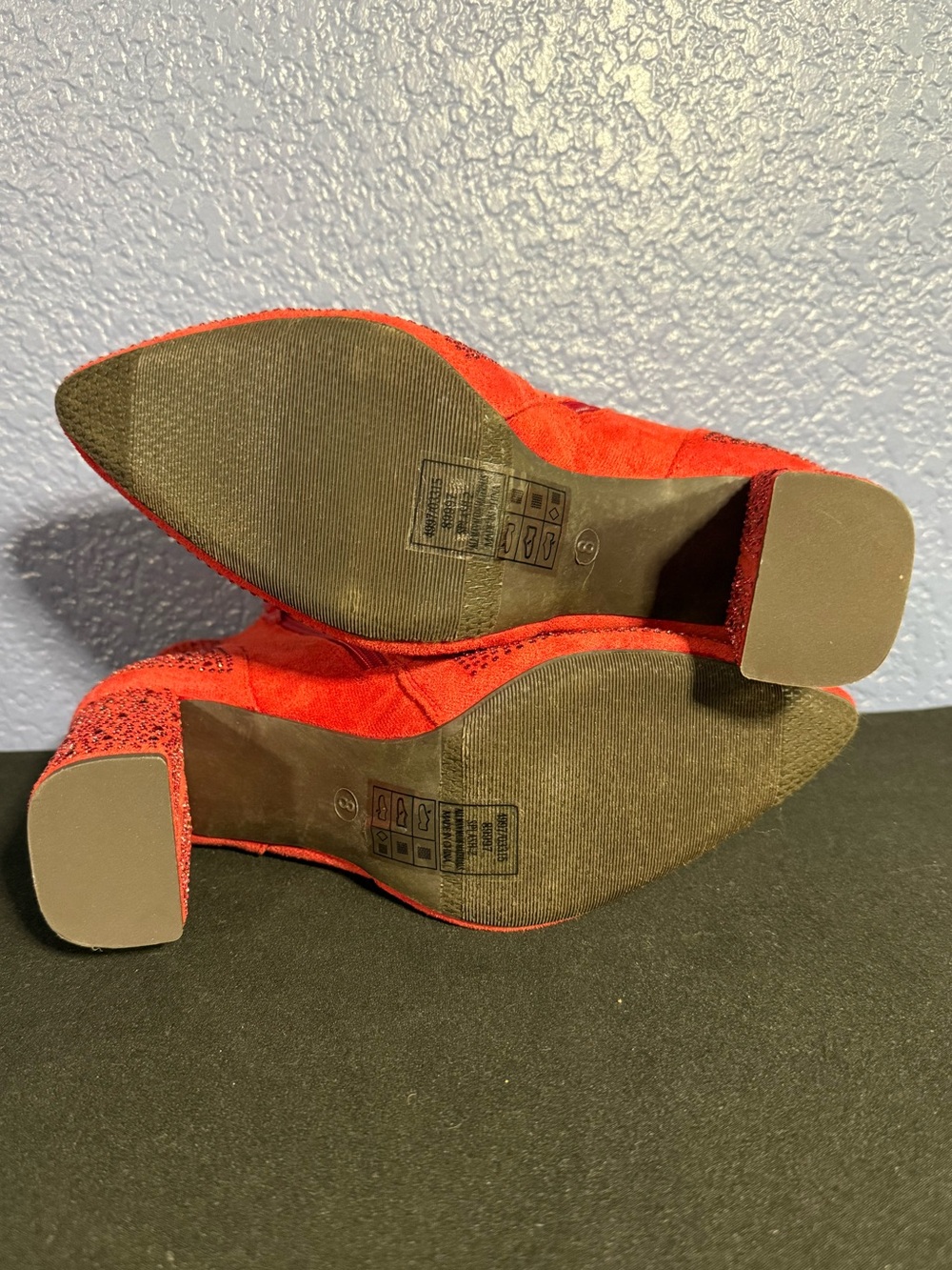 Red Rhinestone Booties - Picture 5 of 6